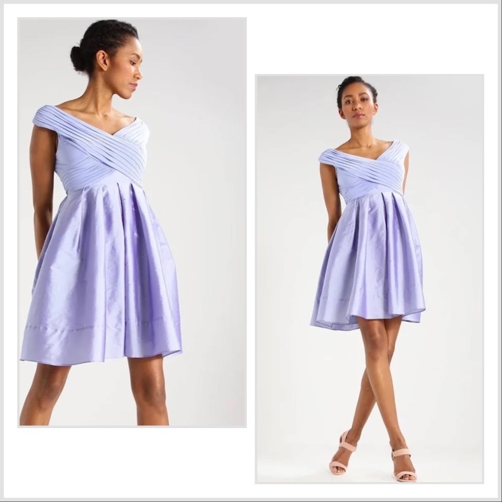NWT Adrianna Papell Taffeta Fit and Flare Women's Dress, Steel Blue